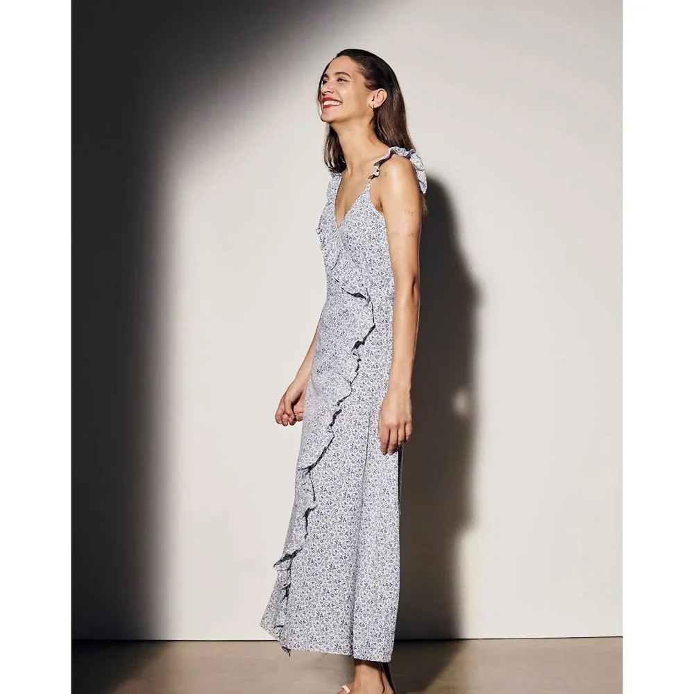 Madewell Wrap Maxi Dress in Americana Floral 10 NWT - Picture 3 of 9